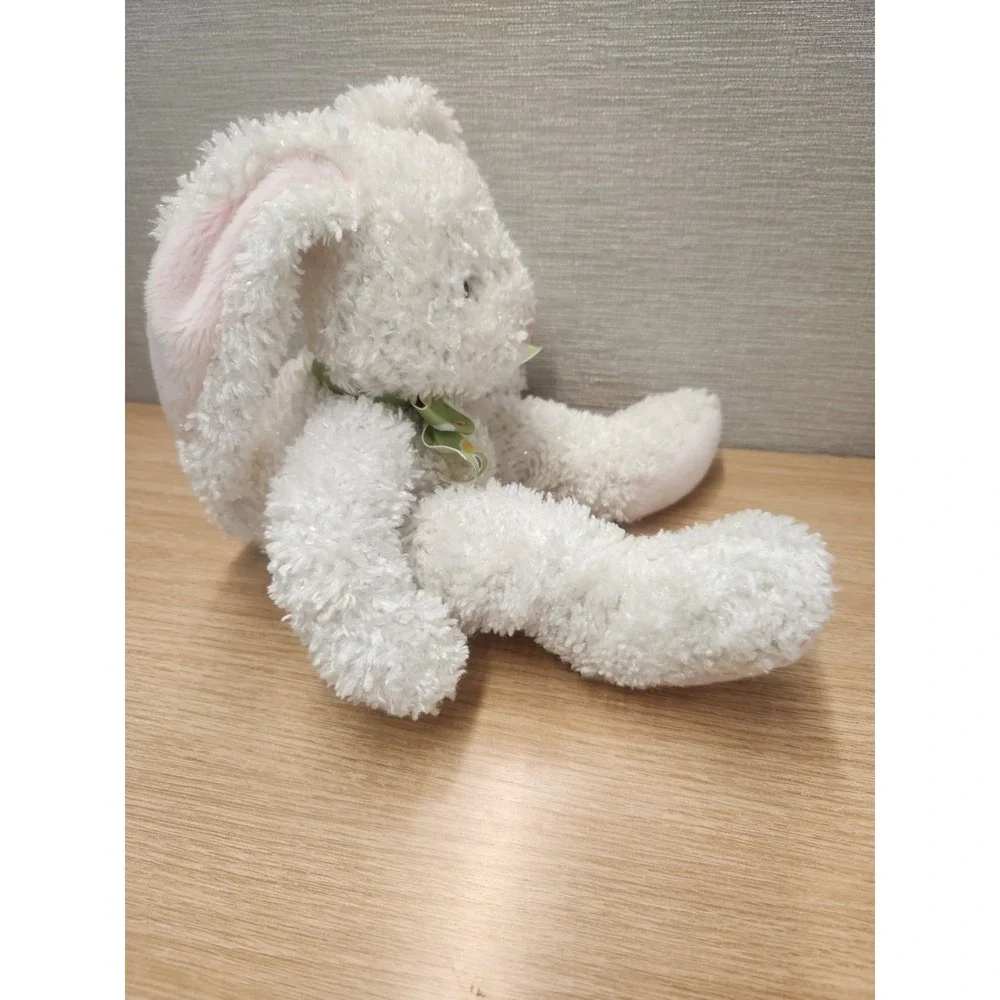 Vintage Russ Berrie Dazzles White Sparkly Easter Bunny Rabbit Beanbag Plush